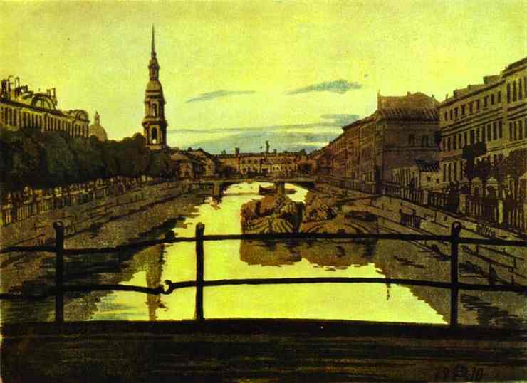 Oil painting:St. Petersburg. Krukov Chanel. 1910