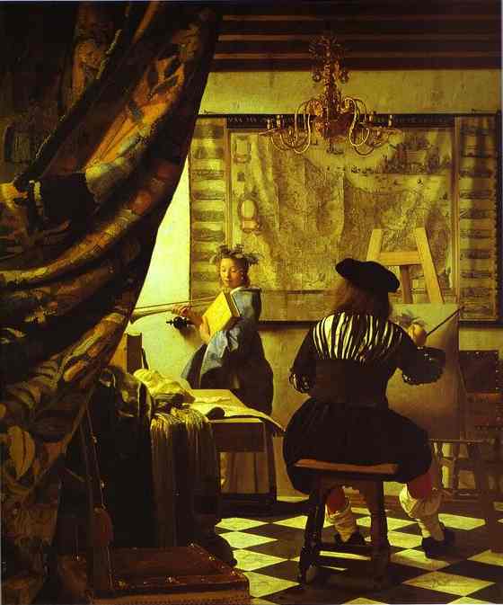 Oil painting:The Art of Painting. c.1666