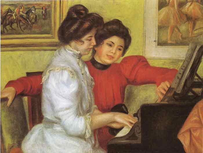 Oil painting for sale:Yvonne and Christine Lerolle Playing the Piano, 1897