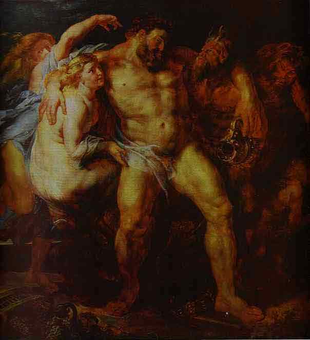 Hercules Drunk, Being Led Away By a Nymph and a Satyr. c.1611