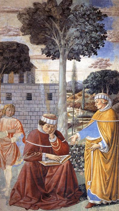 Oil painting:St. Augustine Reading the Epistle of St. Paul. 1464