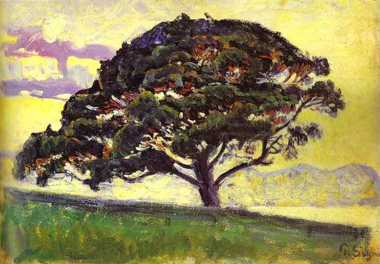 Oil painting:The Pine, St. Tropez (Le Pin, Saint Tropez). c. 1892