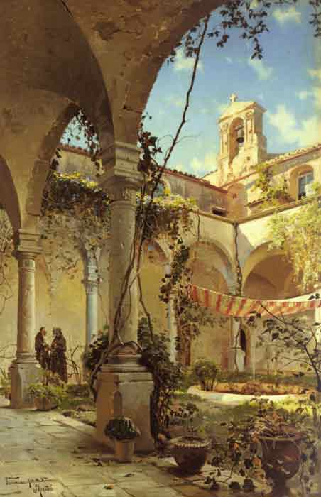 Oil painting for sale:The Cloister, Taormina, 1885