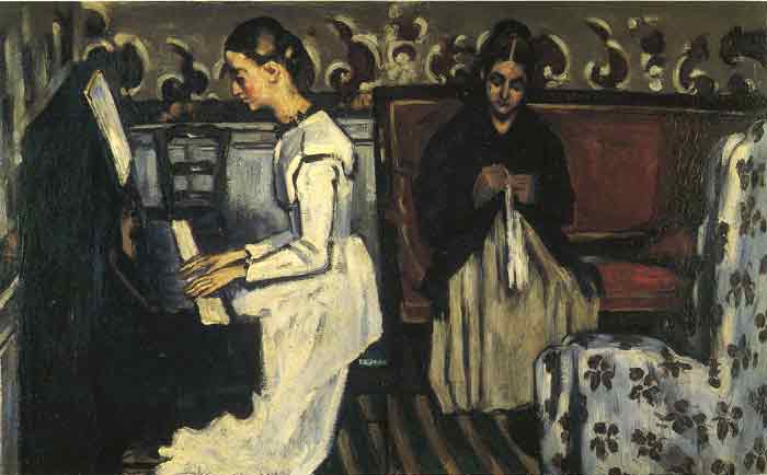 Oil painting for sale:Young Girl at the Piano - Overture to Tannhauser, 1868