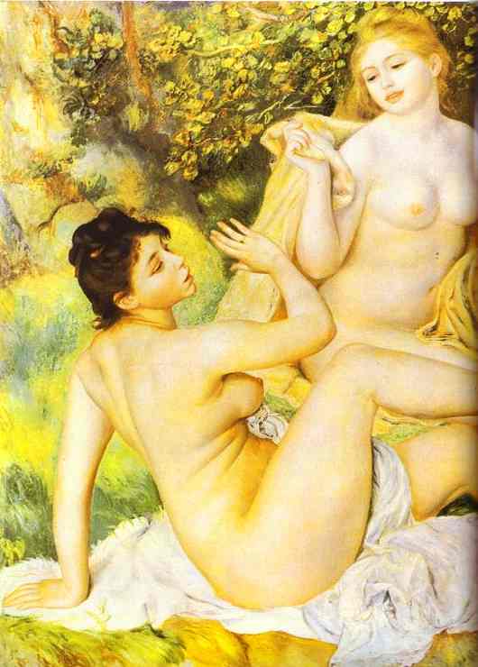 Oil painting:The Bathers (detail). 1887