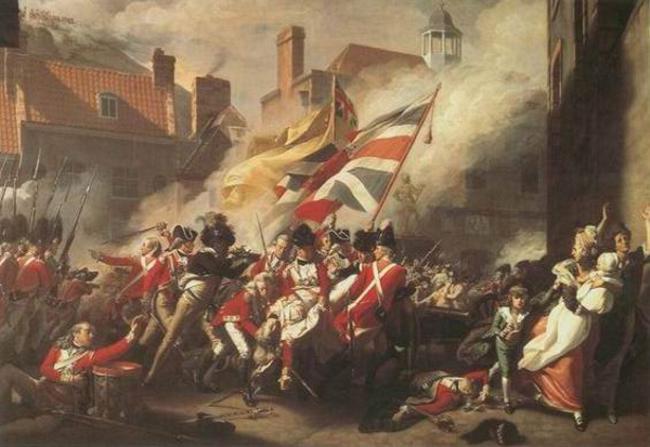 Oil painting:The Death of Major Peirson, 6 January 1781