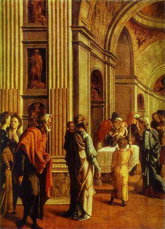 Oil painting:Presentation in the Temple. c. 1528