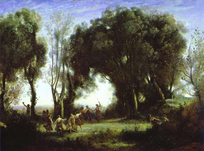 Oil painting:A Morning. Dance of the Nymphs. Salon of 1850
