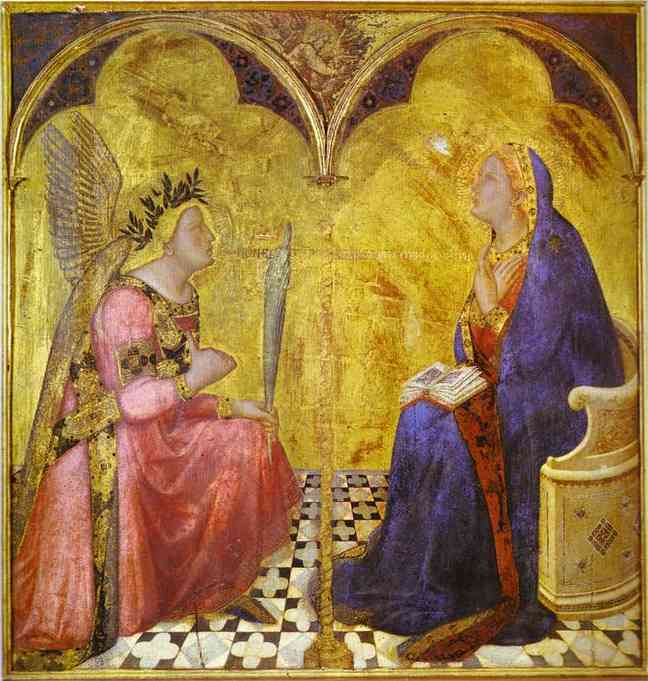 Oil painting:Annunciation. 1344