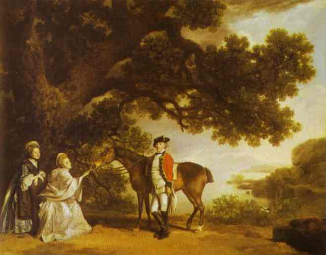 Oil painting:Colonel Pocklington with His Sisters. 1769