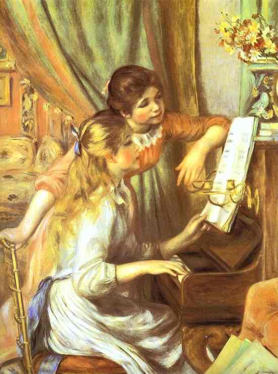 Oil painting:Girls at the Piano. 1892