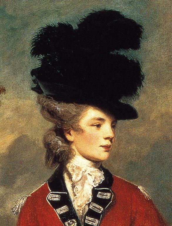 Oil painting:Lady Worsley. Detail. 1776