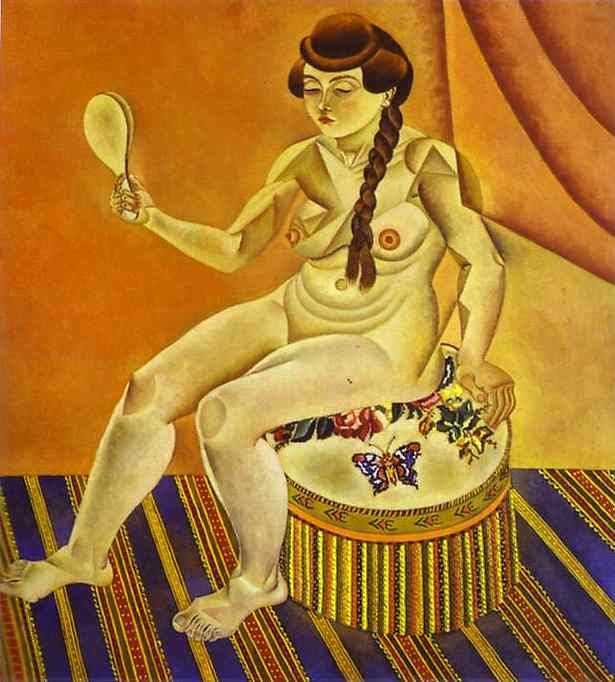Oil painting:Nude with Mirror. 1919