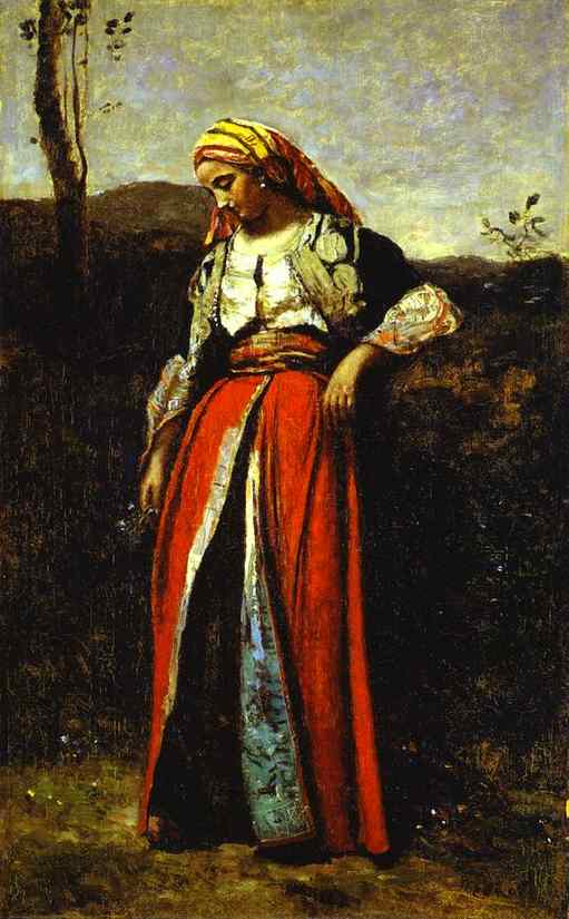 Oil painting:Pensive Woman in Oriental Dress. 1879