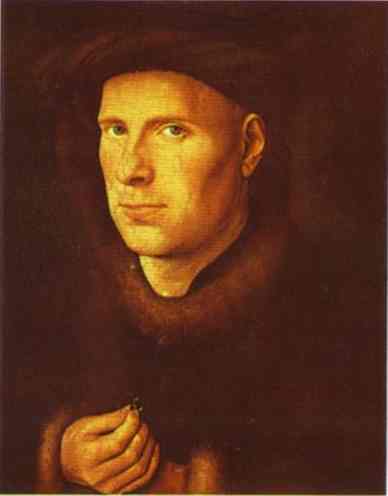 Oil painting:Portrait of Jan de Leeuw. 1436