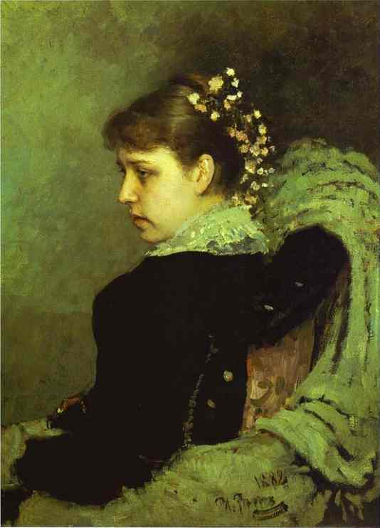 Oil painting:Portrait of T. A. Mamontova. 1882