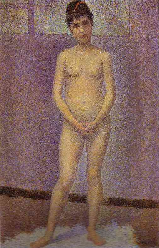 Oil painting:Standing Model (study for Les Poseuses). 1886