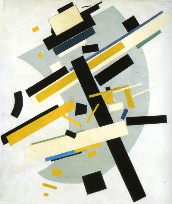 Oil painting:Suprematism. (Supremus #58. Yellow and Black). 1916