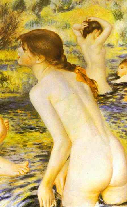 Oil painting:The Bathers (detail). 1887