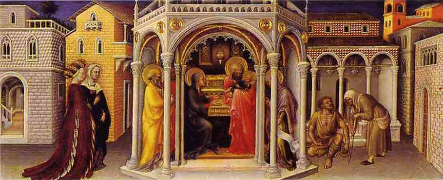 Oil painting:The Presentation at the Temple. From the predella of the alterpiece in the Strozzi