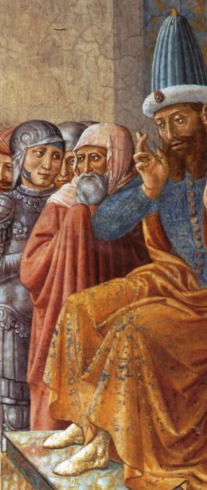 Oil painting:Trial by Fire Before the Sultan. 1452