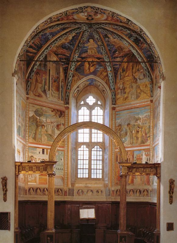 Oil painting:View of the main apsidal chapel. 1450