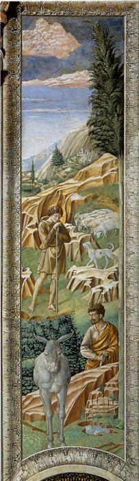 Oil painting:Vigil of the Shepherds. 1459