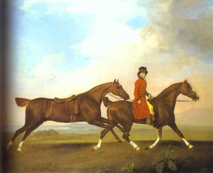 Oil painting:William Anderson with Two Saddled Horses. 1793