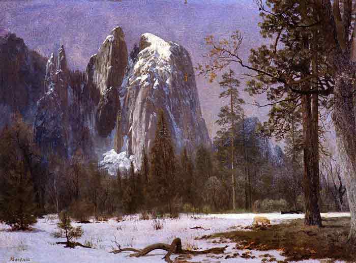 Oil painting for sale:Cathedral Rocks, Yosemite Valley, Winter