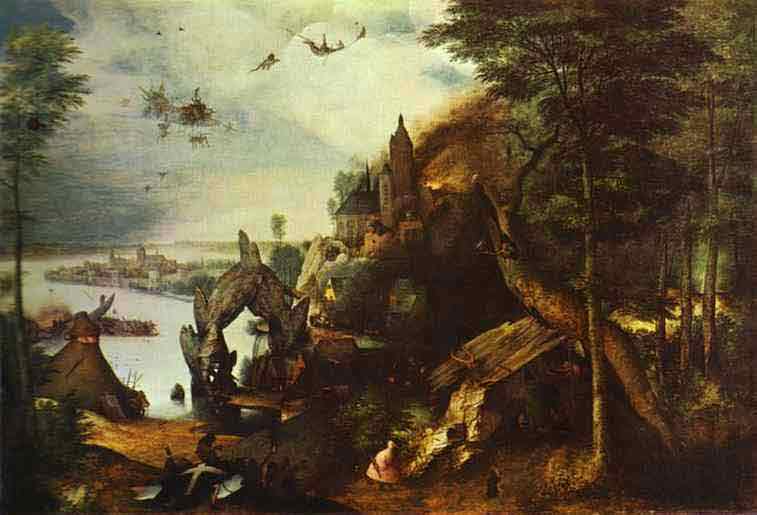Bruegel or his follower. The Temptation of St. Anthony.