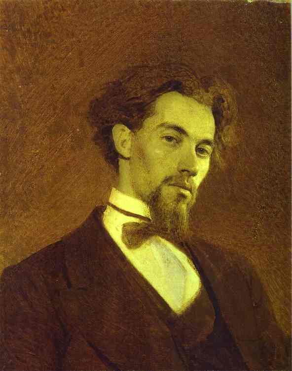 Oil painting:Portrait of the Artist Konstantin Savitsky. 1871