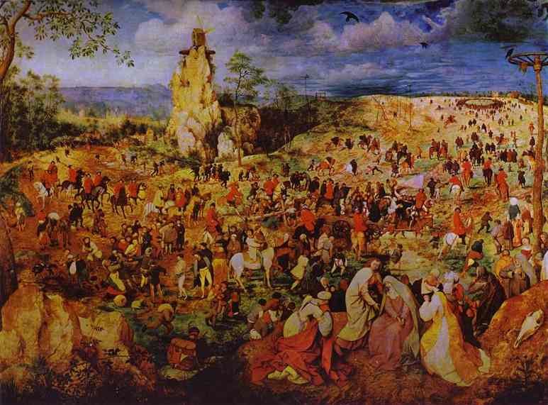 Oil painting:The Procession to Calvary. 1564