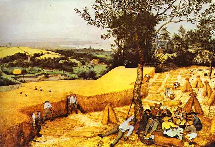 Oil painting:The Corn Harvest (August). 1565