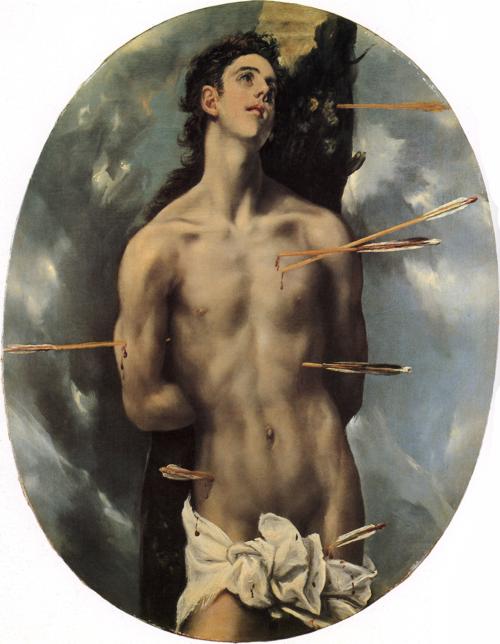 Oil painting:St. Sebastian. c. 1600