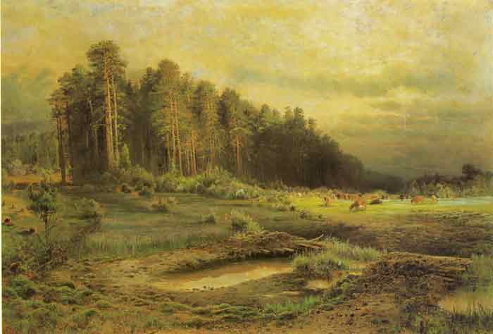 Oil painting for sale:A Forest Island in Sokolnik, 1869