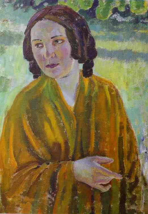 Oil painting:Woman in a Yellow Shawl. 1904