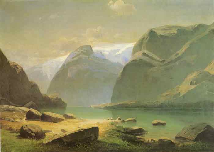 Oil painting for sale:A Lake in Switzerland, 1866