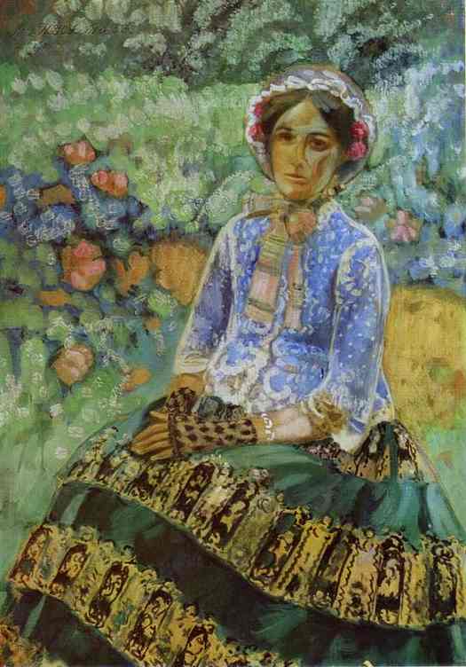 Oil painting:Woman in Blue. 1901