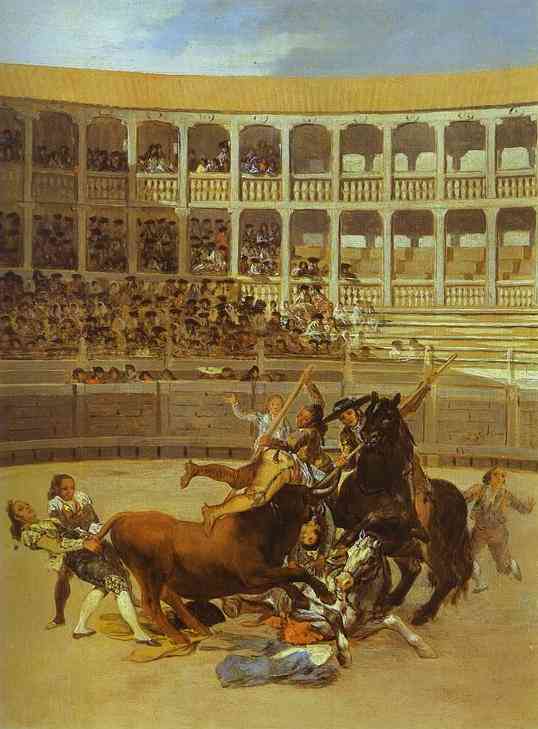 Oil painting:Death of the Picador. 1794