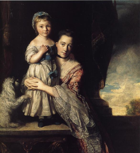 Oil painting:Georgiana, Countess Spencer, and Her Daughter. 1759