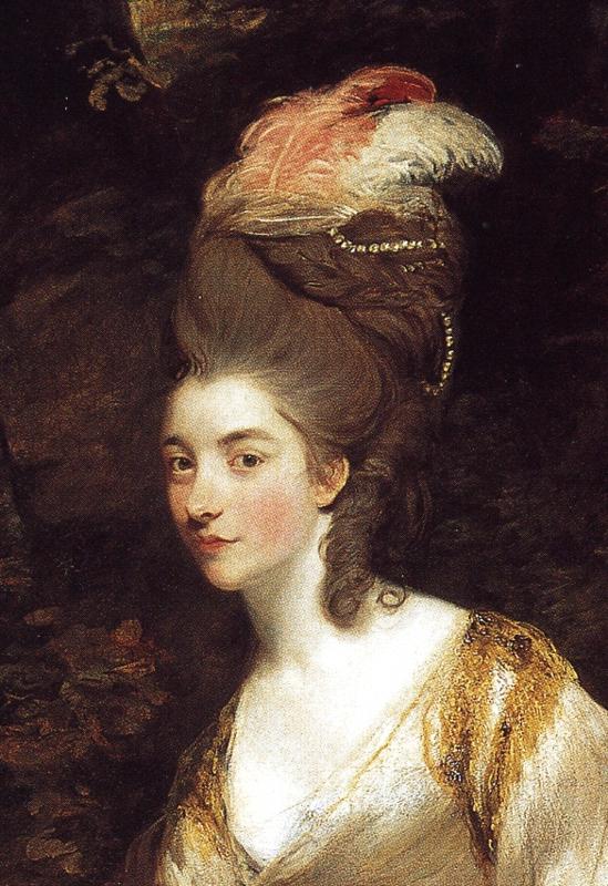 Oil painting:Georgiana, Duchess of Devonshire. Detail. 1775