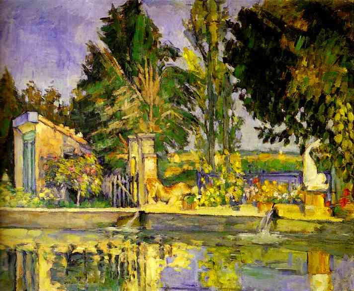 Oil painting:Jas de Bouffan, the Pool (Jas de Bouffan, le bassin). c. 1876