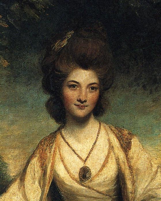 Oil painting:Lady Elizabeth Compton. Detail. 1781