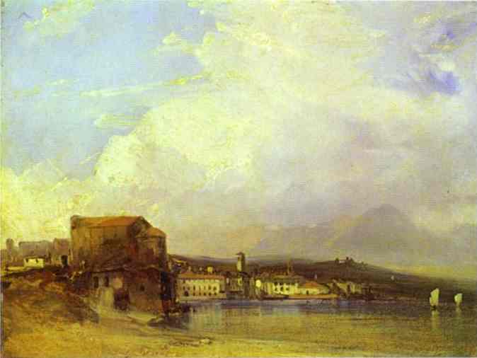 Oil painting:Lake Lugano. 1826