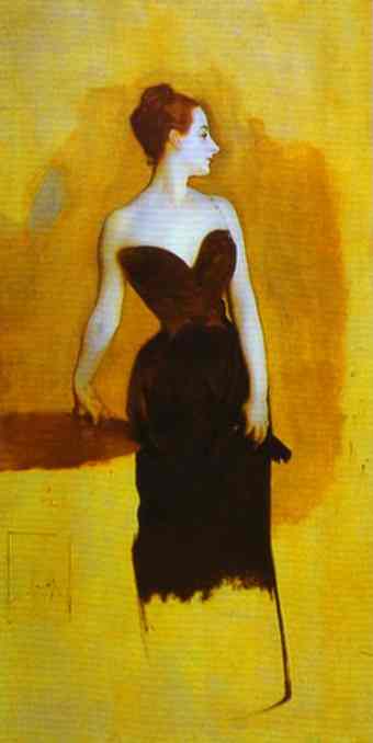 Oil painting:Madame X (Portrait of Madame Gautreau). Study. 1884