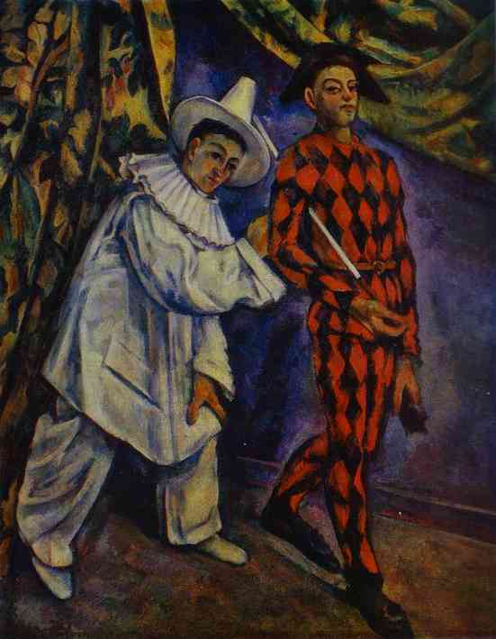 Oil painting:Pierrot and Harlequin. 1888