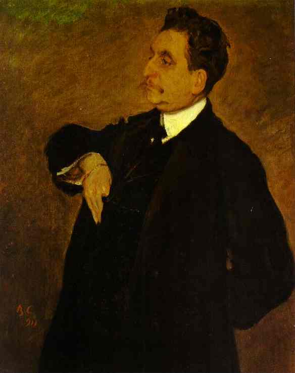 Oil painting:Portrait of Vladimir Girshman. 1911