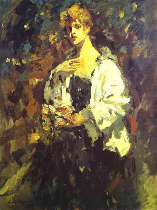 Oil painting: Portrait of Z. Pertseva. 1921