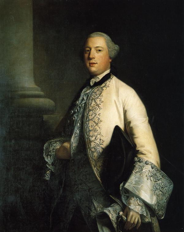 Oil painting:Sir John Molesworth. Oil on canvas. 127 x 102. 1754