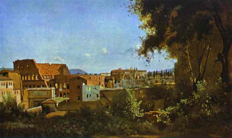 Oil painting:The Colosseum: View from the Farnese Gardens. 1826